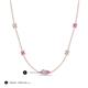 3 - Linea 0.58 ctw Natural Diamond (4 mm) and Pink Sapphire Women Station Necklace 