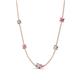 4 - Linea 0.58 ctw Natural Diamond (4 mm) and Pink Sapphire Women Station Necklace 