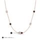 3 - Linea 0.57 ctw Natural Diamond (4 mm) and Red Garnet Women Station Necklace 