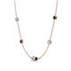 4 - Linea 0.57 ctw Natural Diamond (4 mm) and Red Garnet Women Station Necklace 