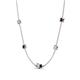 4 - Linea 0.57 ctw Natural Diamond (4 mm) and Red Garnet Women Station Necklace 