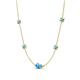 4 - Linea 0.47 ctw Blue Topaz (4 mm) Women Station Necklace 