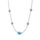 4 - Linea 0.47 ctw Blue Topaz (4 mm) Women Station Necklace 