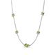 4 - Linea 0.66 ctw Peridot (4 mm) Women Station Necklace 