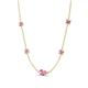 4 - Linea 0.61 ctw Pink Sapphire (4 mm) Women Station Necklace 