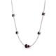 4 - Linea 0.66 ctw Red Garnet (4 mm) Women Station Necklace 