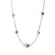 4 - Linea 0.52 ctw Yellow Sapphire (4 mm) and Amethyst Women Station Necklace 