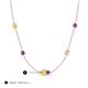 3 - Linea 0.52 ctw Yellow Sapphire (4 mm) and Amethyst Women Station Necklace 