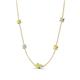 4 - Linea 0.52 ctw Yellow Sapphire (4 mm) and Aquamarine Women Station Necklace 