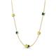 4 - Linea 0.58 ctw Yellow Sapphire (4 mm) and Blue Diamond Women Station Necklace 