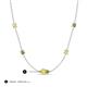 3 - Linea 0.61 ctw Yellow Sapphire (4 mm) and Peridot Women Station Necklace 