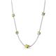 4 - Linea 0.61 ctw Yellow Sapphire (4 mm) and Peridot Women Station Necklace 