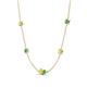 4 - Linea 0.61 ctw Yellow Sapphire (4 mm) and Green Garnet Women Station Necklace 