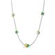 4 - Linea 0.61 ctw Yellow Sapphire (4 mm) and Green Garnet Women Station Necklace 