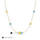 3 - Linea 0.55 ctw Yellow Sapphire (4 mm) and Blue Topaz Women Station Necklace 