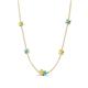 4 - Linea 0.55 ctw Yellow Sapphire (4 mm) and Blue Topaz Women Station Necklace 