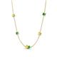 4 - Linea 0.52 ctw Yellow Sapphire (4 mm) and Emerald Women Station Necklace 