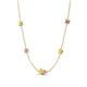 4 - Linea 0.61 ctw Yellow Sapphire (4 mm) and Pink Sapphire Women Station Necklace 