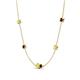 4 - Linea 0.61 ctw Yellow Sapphire (4 mm) and Red Garnet Women Station Necklace 