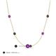 3 - Linea 0.46 ctw Amethyst (4 mm) and Black Diamond Women Station Necklace 