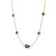 4 - Linea 0.46 ctw Amethyst (4 mm) and Black Diamond Women Station Necklace 