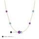 3 - Linea 0.43 ctw Amethyst (4 mm) and Blue Topaz Women Station Necklace 