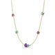 4 - Linea 0.43 ctw Amethyst (4 mm) and Blue Topaz Women Station Necklace 