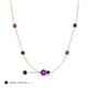 3 - Linea 0.46 ctw Amethyst (4 mm) and Blue Diamond Women Station Necklace 