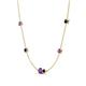 4 - Linea 0.48 ctw Amethyst (4 mm) and Blue Sapphire Women Station Necklace 