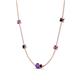 4 - Linea 0.48 ctw Amethyst (4 mm) and Blue Sapphire Women Station Necklace 