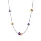 4 - Linea 0.40 ctw Amethyst (4 mm) and Citrine Women Station Necklace 