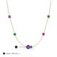 3 - Linea 0.40 ctw Amethyst (4 mm) and Emerald Women Station Necklace 