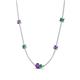 4 - Linea 0.40 ctw Amethyst (4 mm) and Emerald Women Station Necklace 