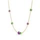 4 - Linea 0.48 ctw Amethyst (4 mm) and Green Garnet Women Station Necklace 