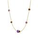 4 - Linea 0.48 ctw Amethyst (4 mm) and Red Garnet Women Station Necklace 