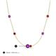 3 - Linea 0.46 ctw Amethyst (4 mm) and Ruby Women Station Necklace 