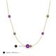 3 - Linea 0.46 ctw Amethyst (4 mm) and Smoky Quartz Women Station Necklace 