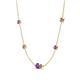 4 - Linea 0.46 ctw Amethyst (4 mm) and Smoky Quartz Women Station Necklace 