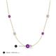 3 - Linea 0.20 ctw Amethyst (4 mm) and Natural Diamond Women Station Necklace 