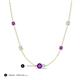 3 - Linea 0.39 ctw Amethyst (4 mm) and Opal Women Station Necklace 