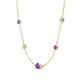 4 - Linea 0.39 ctw Amethyst (4 mm) and Opal Women Station Necklace 