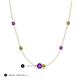 3 - Linea 0.48 ctw Amethyst (4 mm) and Peridot Women Station Necklace 