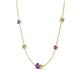 4 - Linea 0.48 ctw Amethyst (4 mm) and Peridot Women Station Necklace 