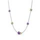 4 - Linea 0.48 ctw Amethyst (4 mm) and Peridot Women Station Necklace 