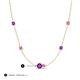 3 - Linea 0.49 ctw Amethyst (4 mm) and Pink Sapphire Women Station Necklace 