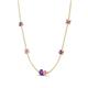 4 - Linea 0.49 ctw Amethyst (4 mm) and Pink Sapphire Women Station Necklace 