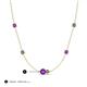 3 - Linea 0.48 ctw Amethyst (4 mm) and Created Alexandrite Women Station Necklace 