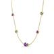 4 - Linea 0.48 ctw Amethyst (4 mm) and Created Alexandrite Women Station Necklace 