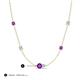 3 - Linea 0.40 ctw Amethyst (4 mm) and Aquamarine Women Station Necklace 