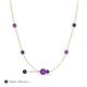 3 - Linea 0.40 ctw Amethyst (4 mm) and Iolite Women Station Necklace 